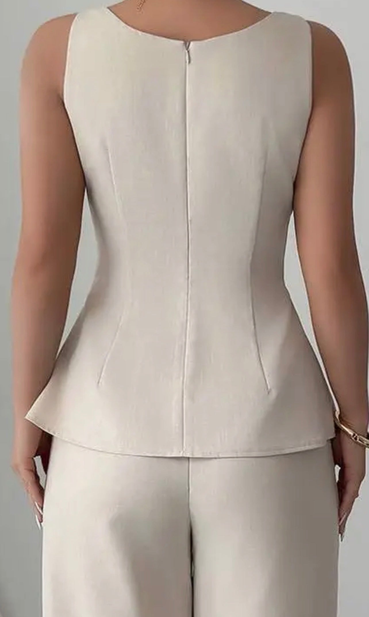 Ivory Grace Peplum Pant Set
