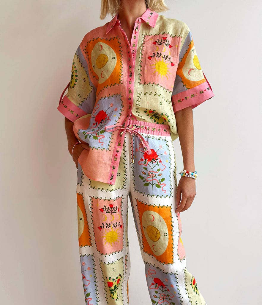 Boho Retro Print Two-piece Sets - Colorful & Chic.