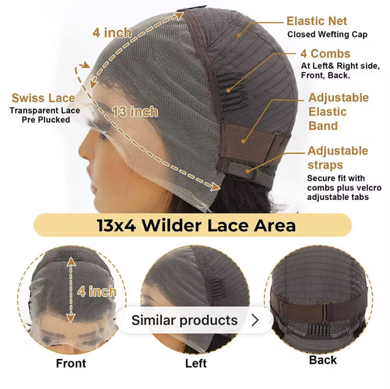 Sleek Short Straight Lace Part Bob 100% Human Hair 13x4 wigs 6 inches