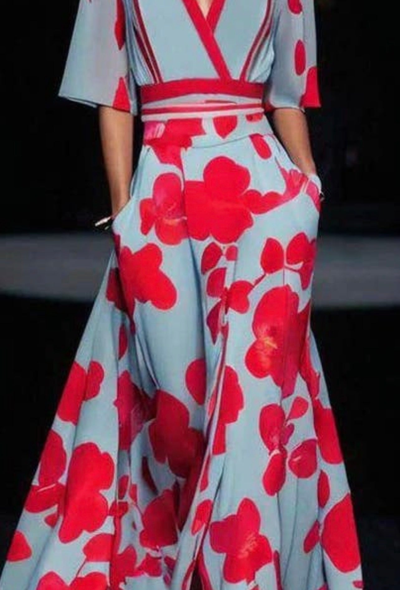 Scarlet Bloom Wrap Maxi Dress