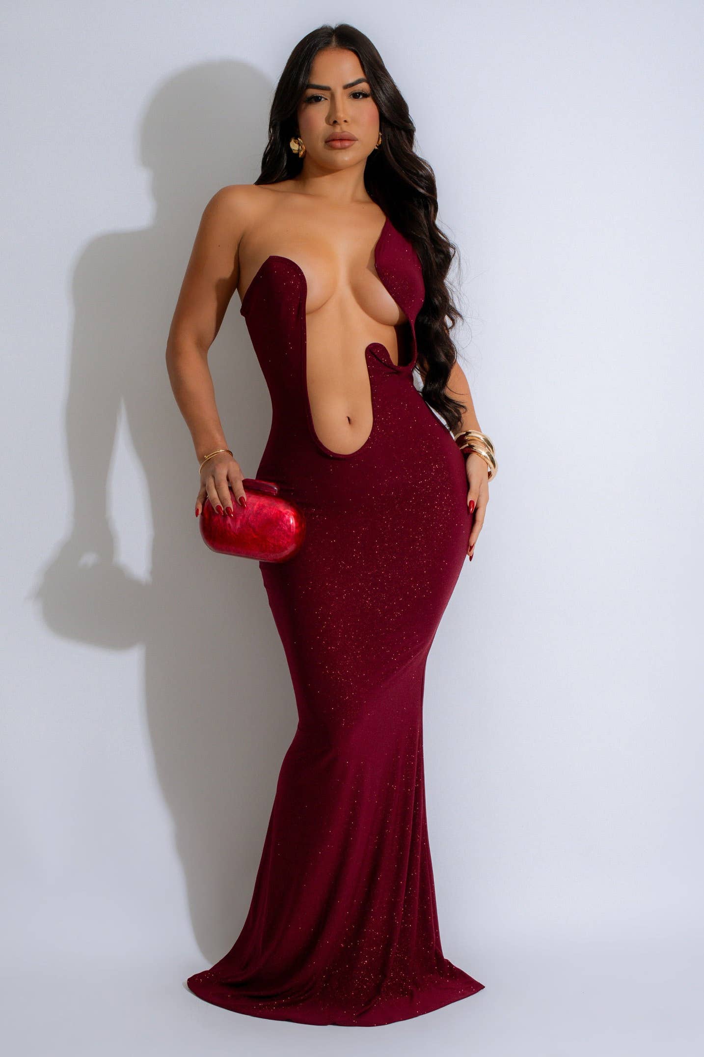 Deep Cut-Out Maxi Dress