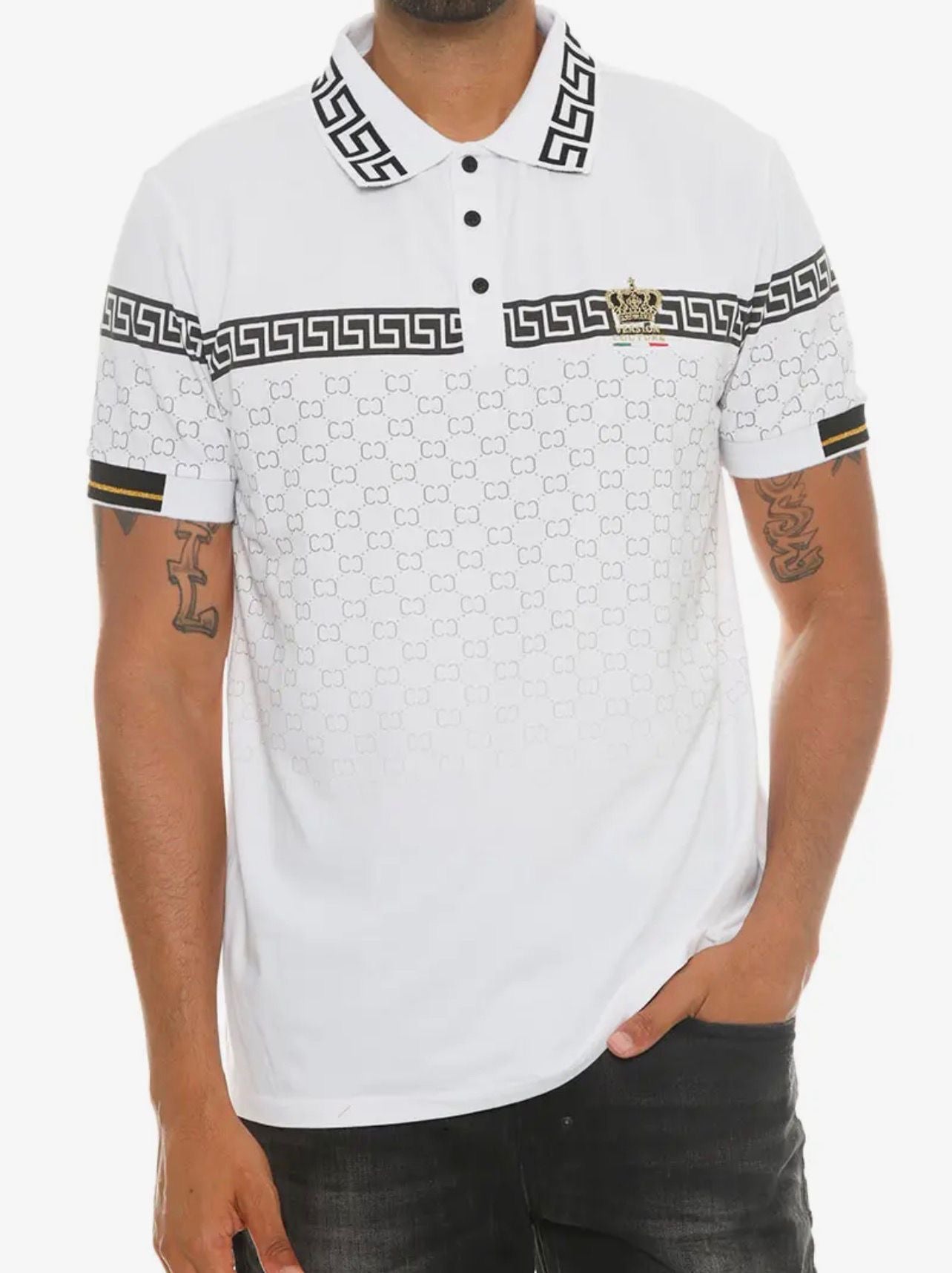 Men’s Luxury Greek Key Polo Shirt