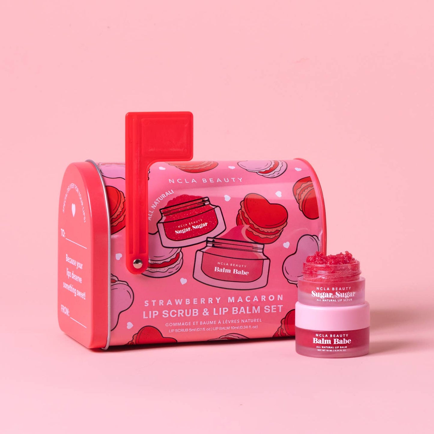 Strawberry Macaron Lip Scrub & Balm Set