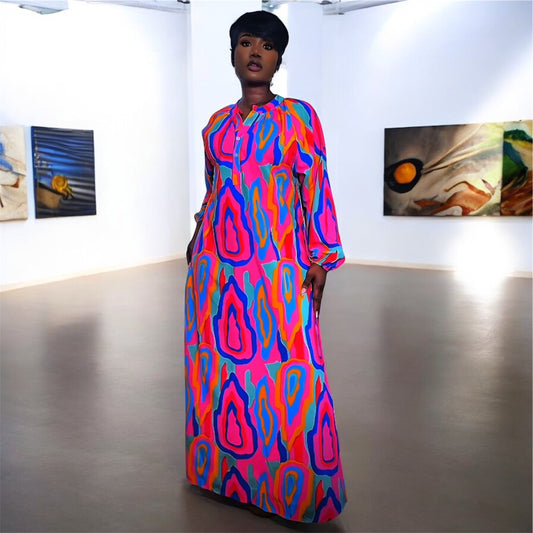 Bold Abstract Print Maxi Kaftan Resort & Beachwear