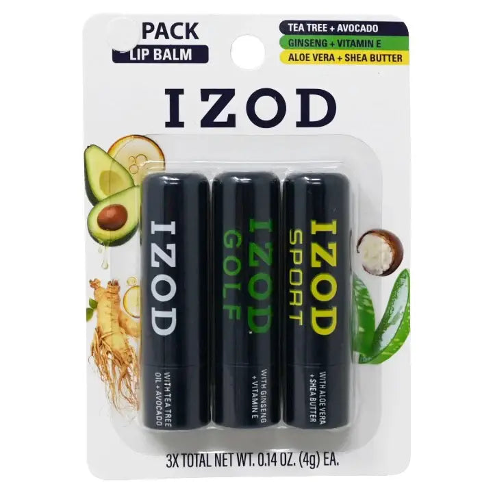 IZOD Hydrating Lip Balm 3-Pack Set Men’s Lip Care