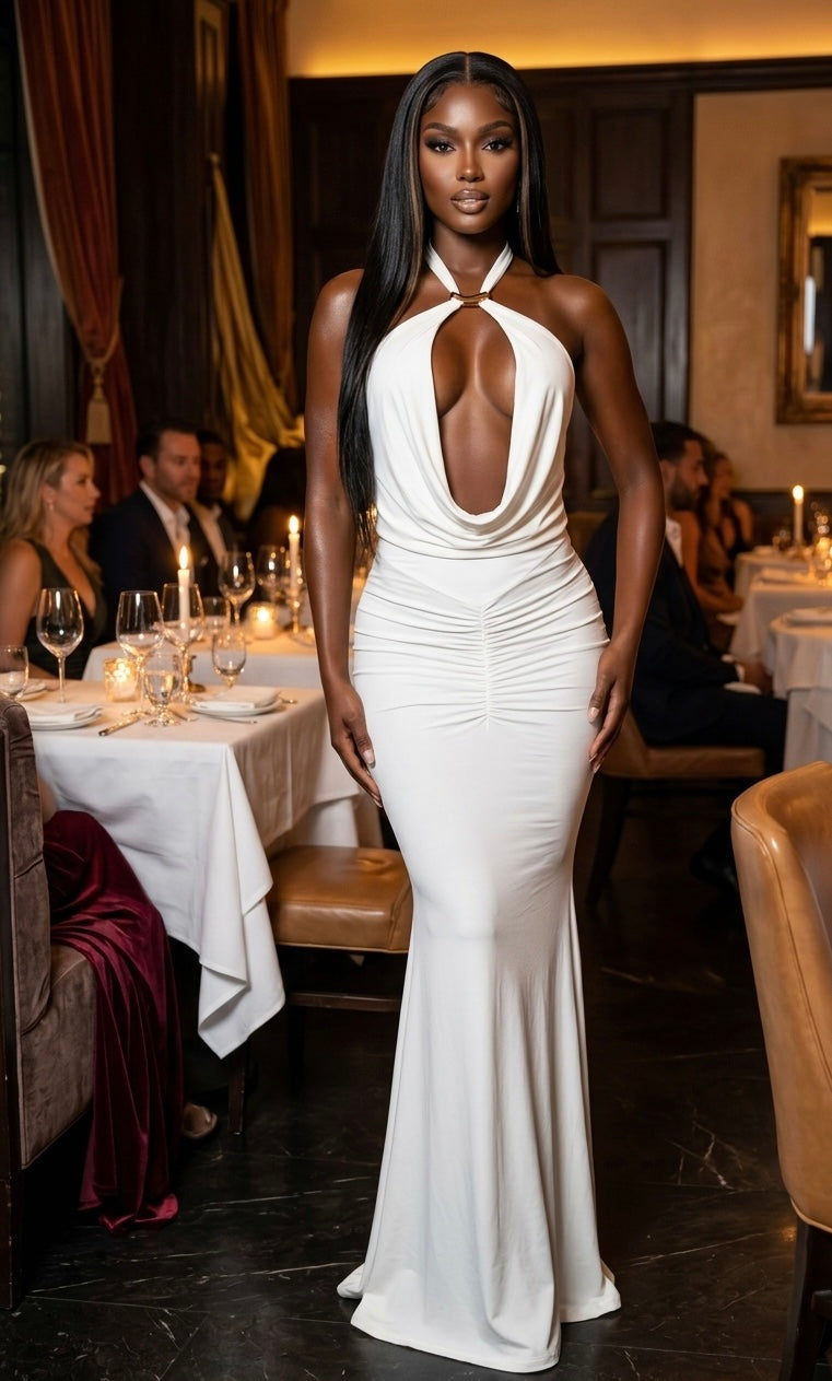 Bold Halter Maxi Dress