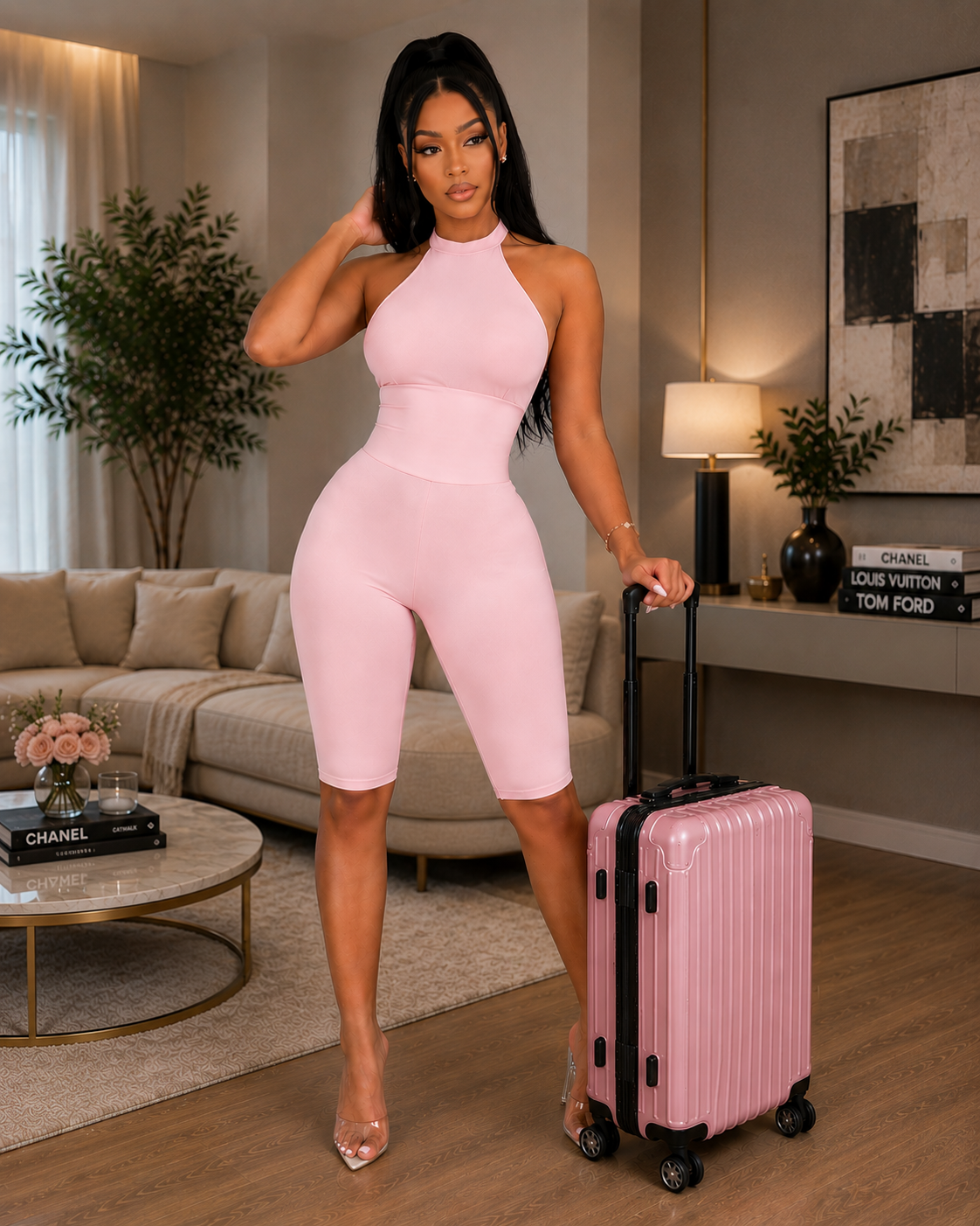 Halter Neck Tummy Control Shapewear Romper