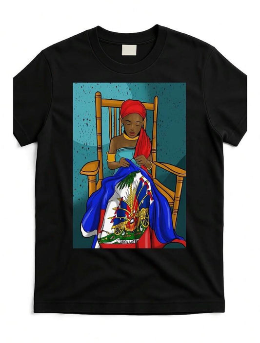 Haitian Heritage Girl” Graphic T-Shirt – Strength, Culture & Legacy 🇭🇹