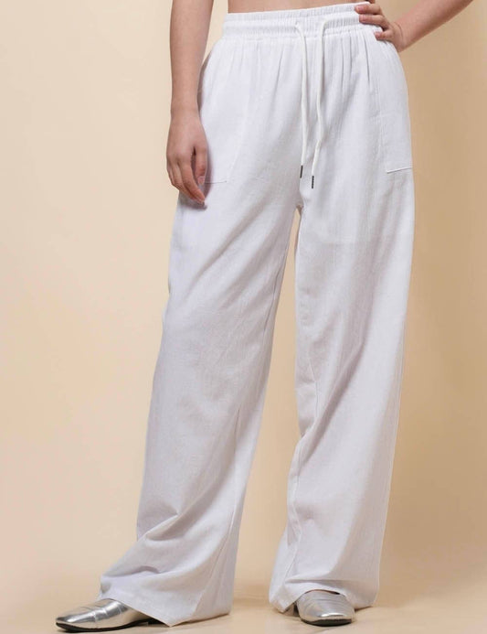 Chic Wide-Leg White Pants-Breezy, Stylish & Comfy