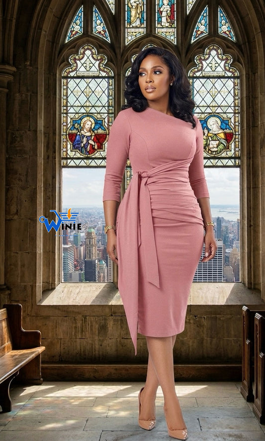 Elegant Wrap Midi Dress