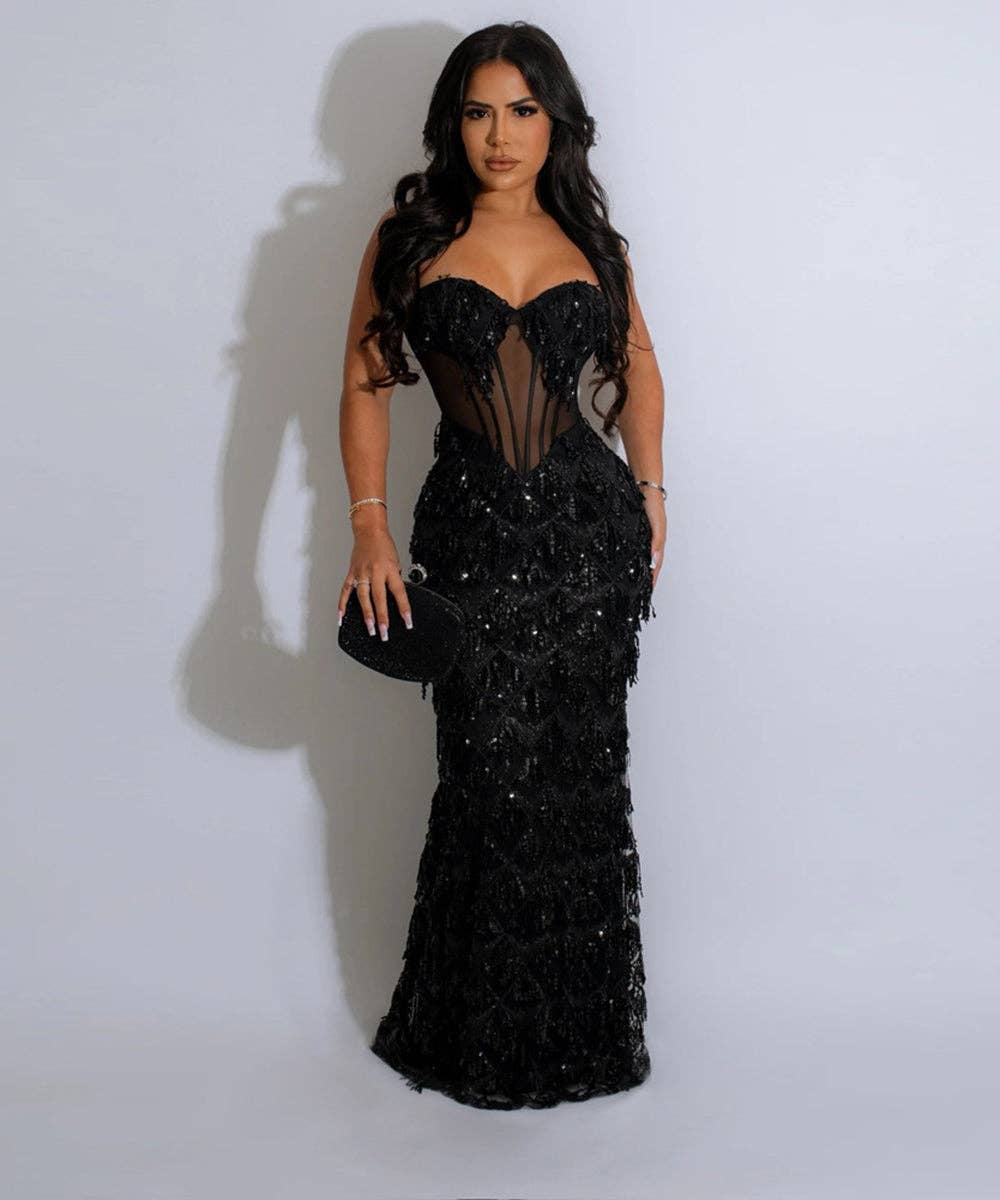Rhinestone Halter Gown