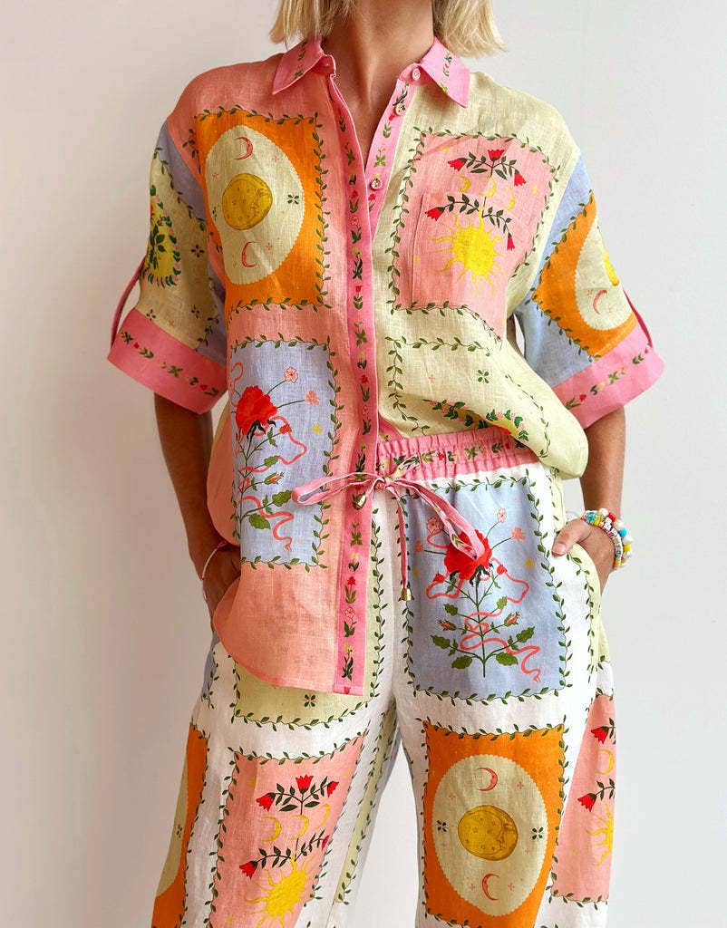 Boho Retro Print Two-piece Sets - Colorful & Chic.
