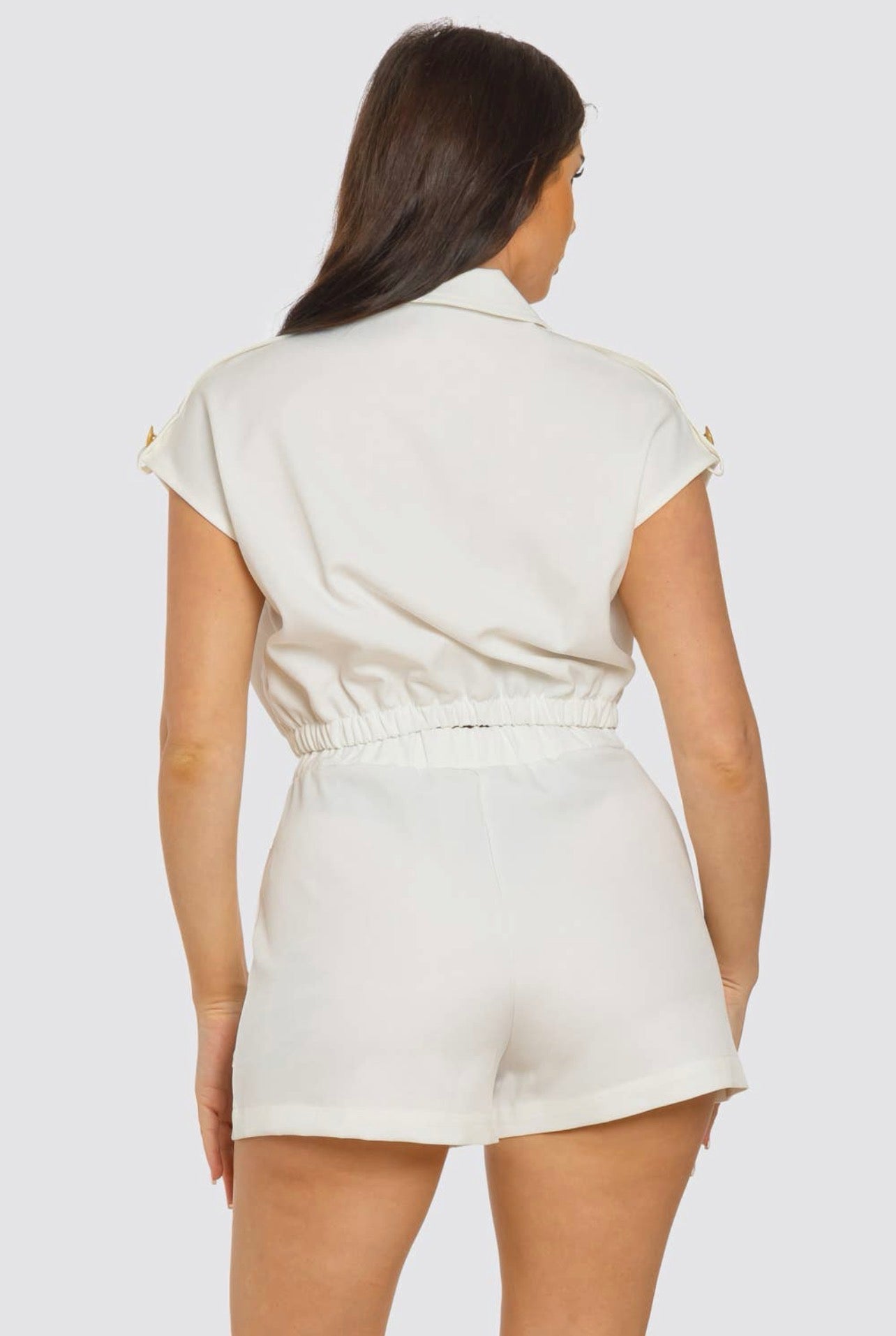 Utility Zip-Up Crop Top & Shorts Set