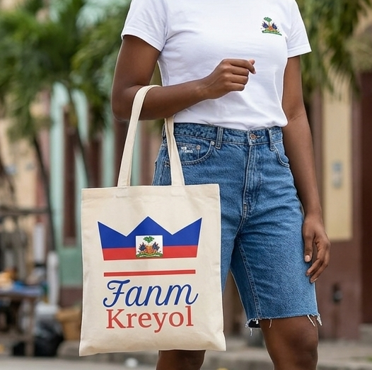 Fanmi Kreyòl Haitian Pride Canvas Tote Bag 🇭🇹