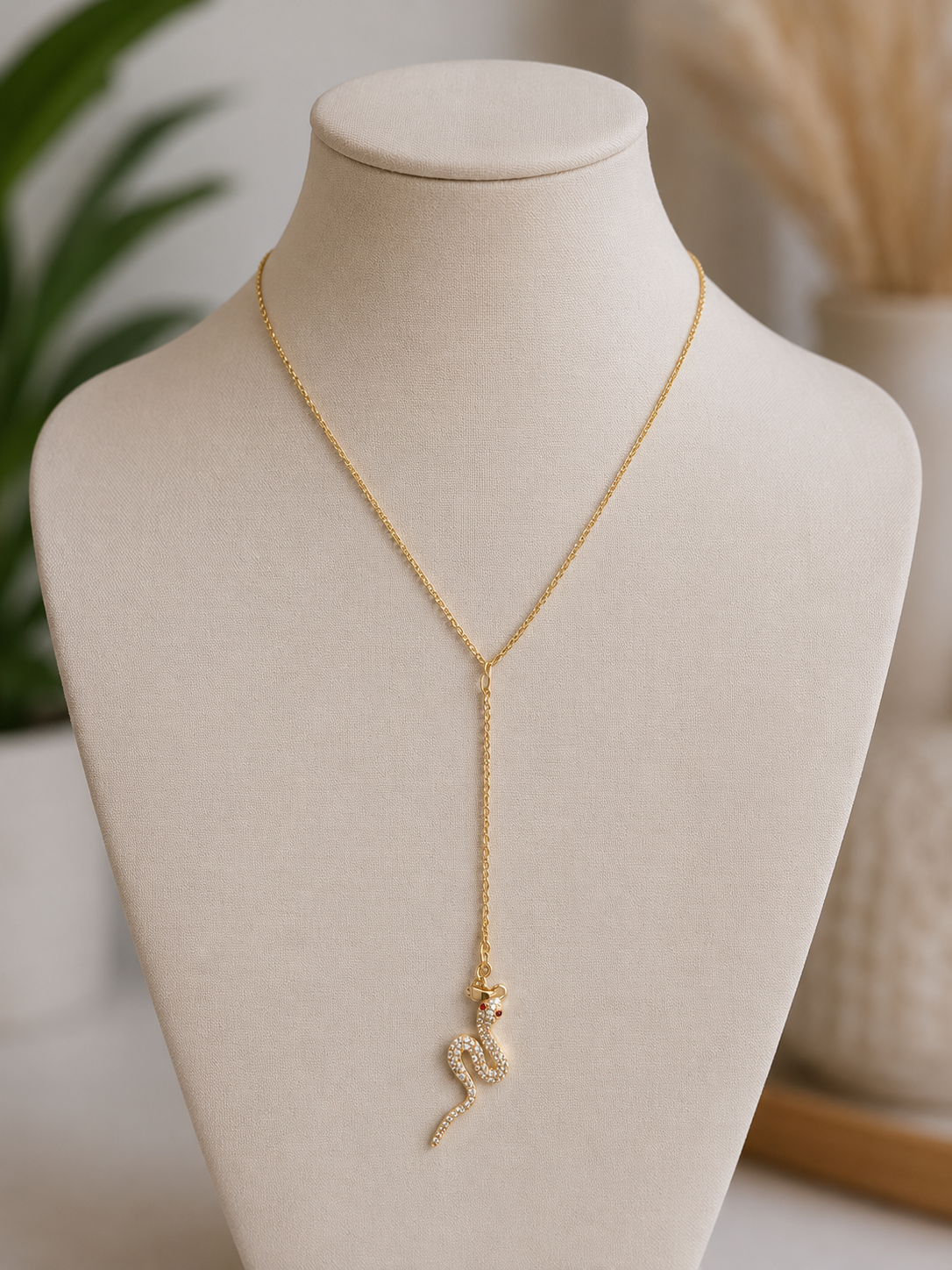 Sparkling Snake Pendant Necklace