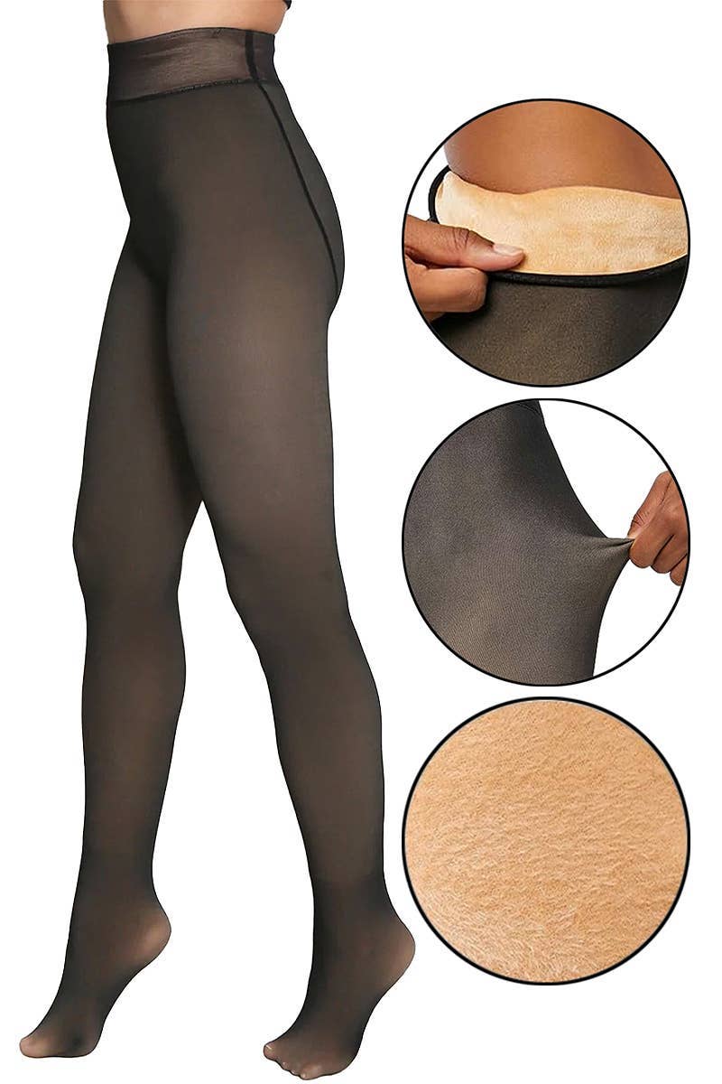 Original Women's Fleece Lined Sheer Pantyhose High Waist Winter Tights