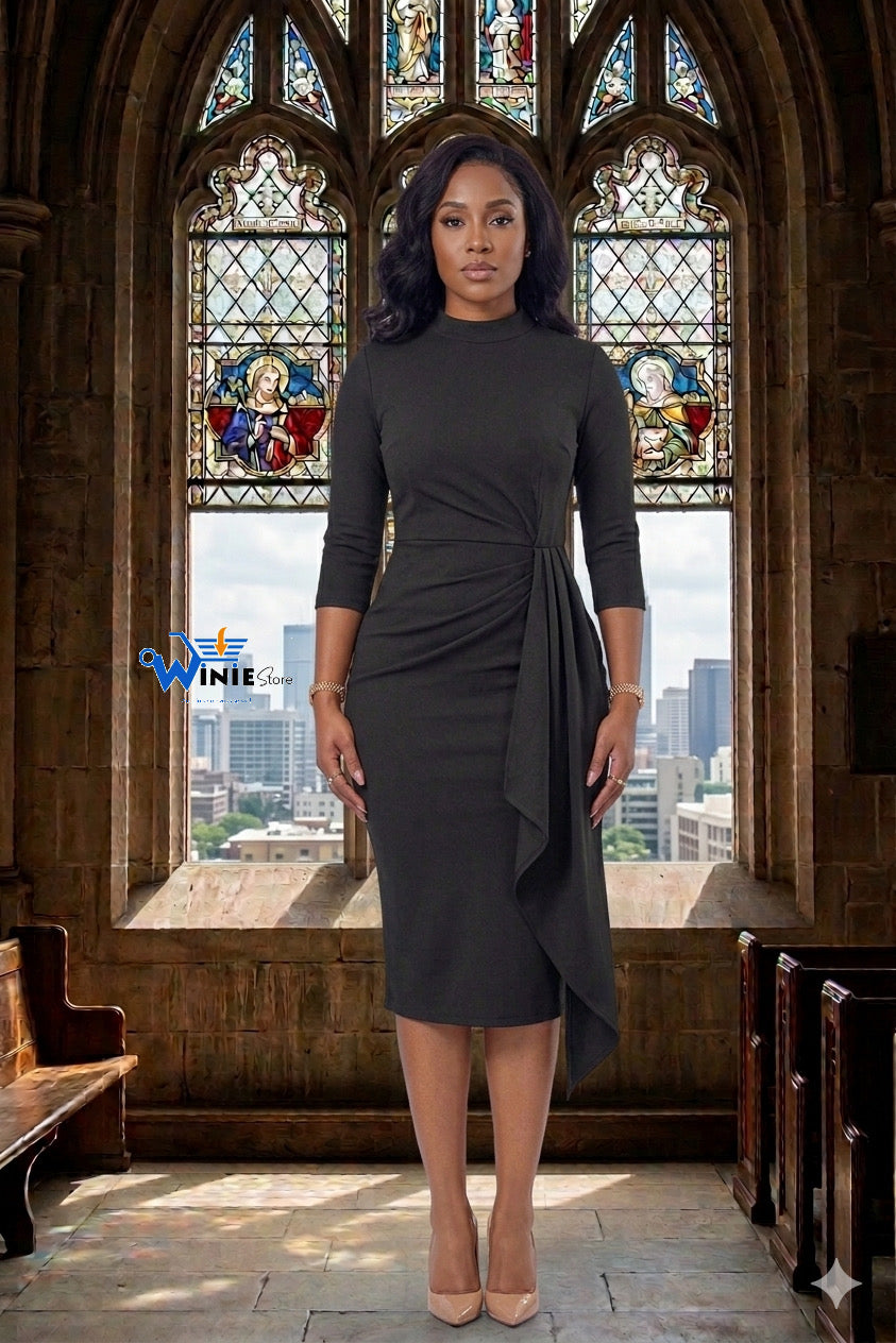 Elegant Wrap Midi Dress