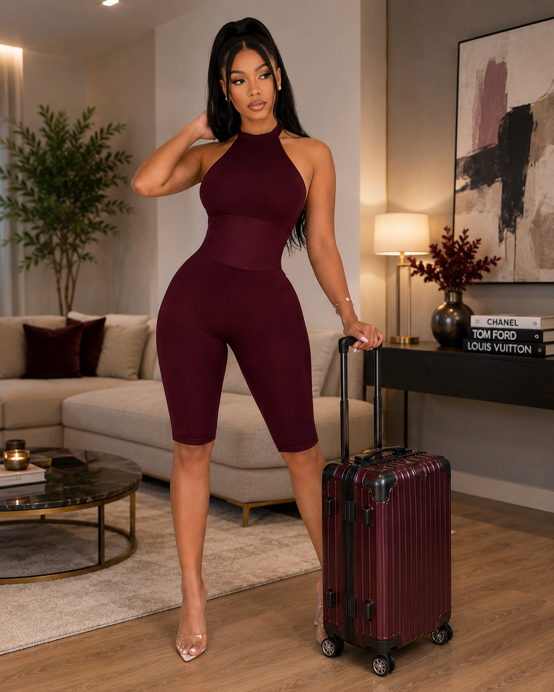 Halter Neck Tummy Control Shapewear Romper