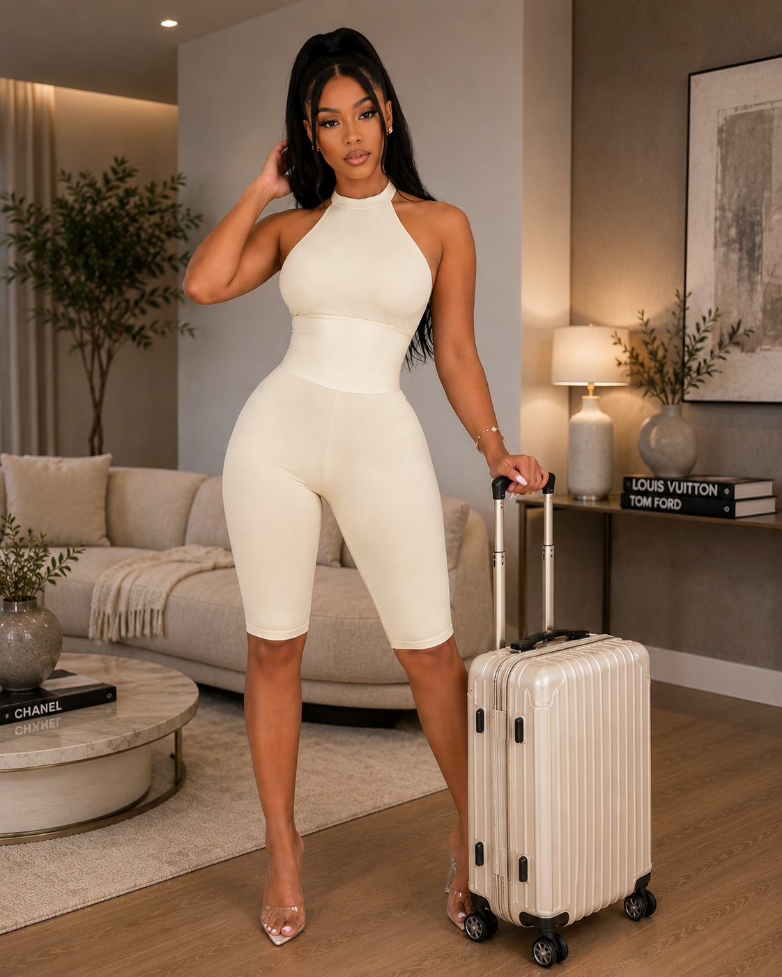 Halter Neck Tummy Control Shapewear Romper