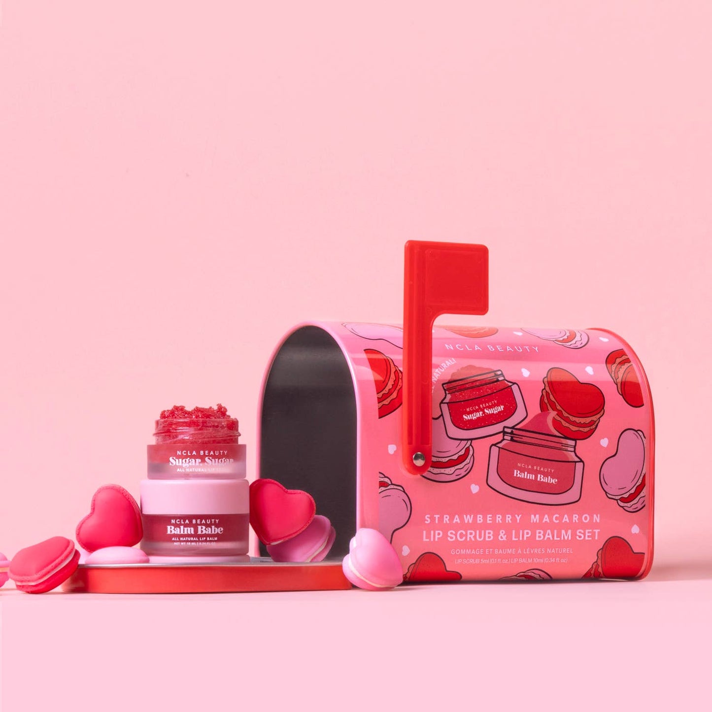 Strawberry Macaron Lip Scrub & Balm Set