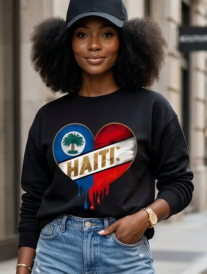 Haiti Love Heart Sweatshirt – Drip Style 🇭🇹❤️