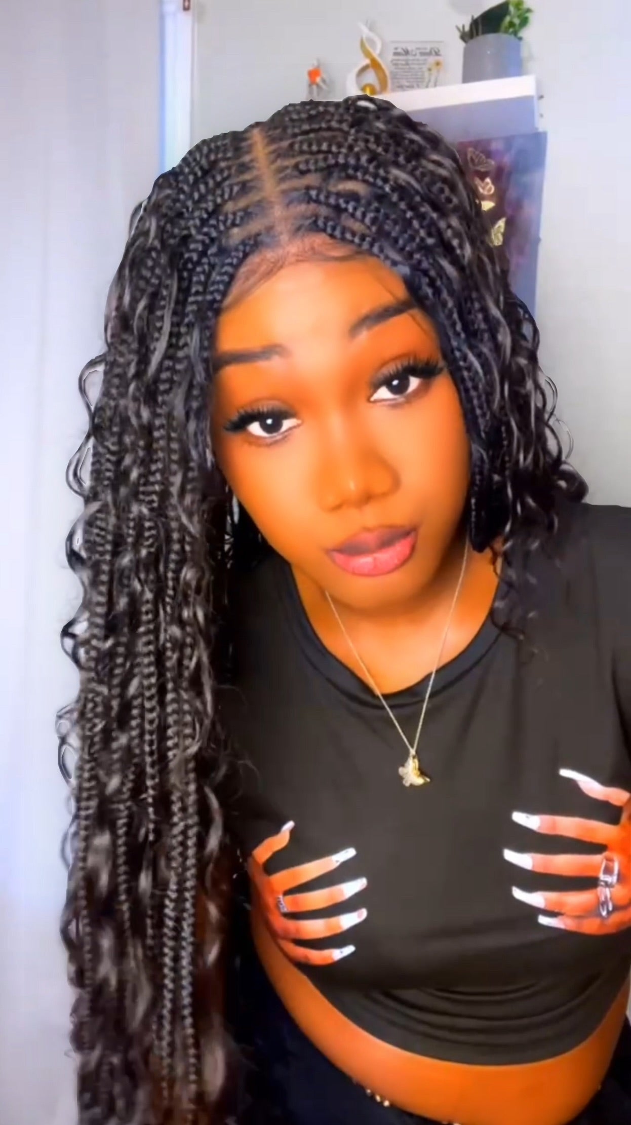 Luxury Boho Box Braided Wig 32 inches (Natural Black)