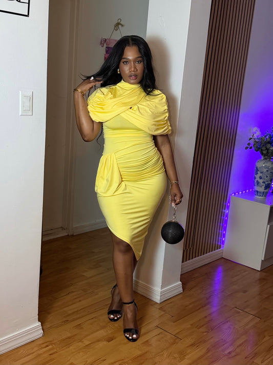 Chic Ruched Bodycon Dress Sexy Backless Style