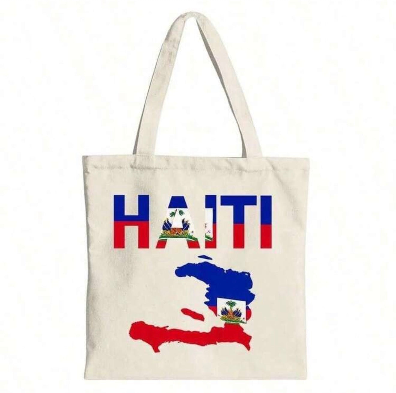 Haiti Map Canvas Tote Bag – Haitian Pride Collection 🇭🇹