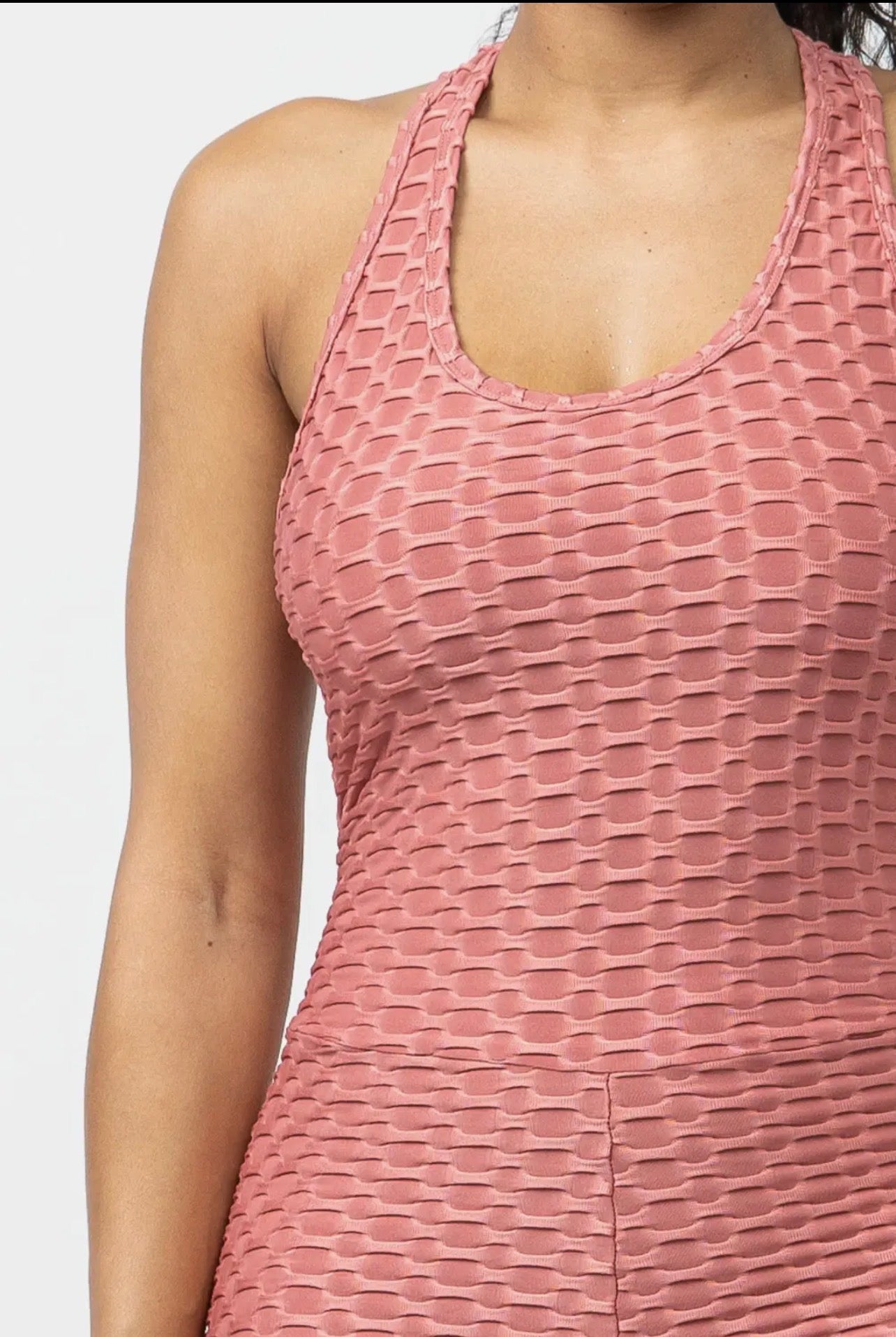 Women’s Textured Sleeveless Bodycon Jumpsuit