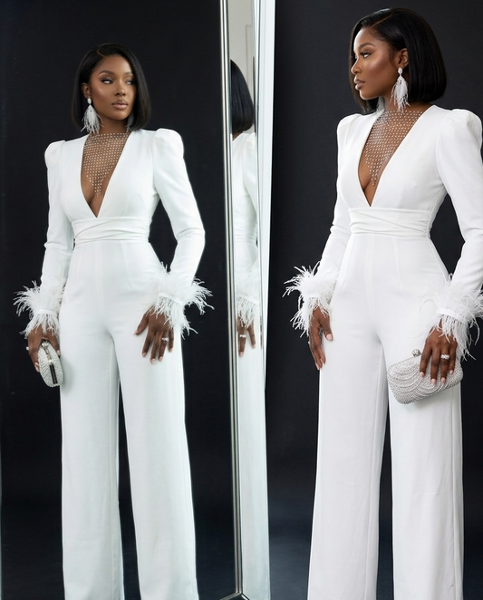 Elegance Feather Jumpsuit
