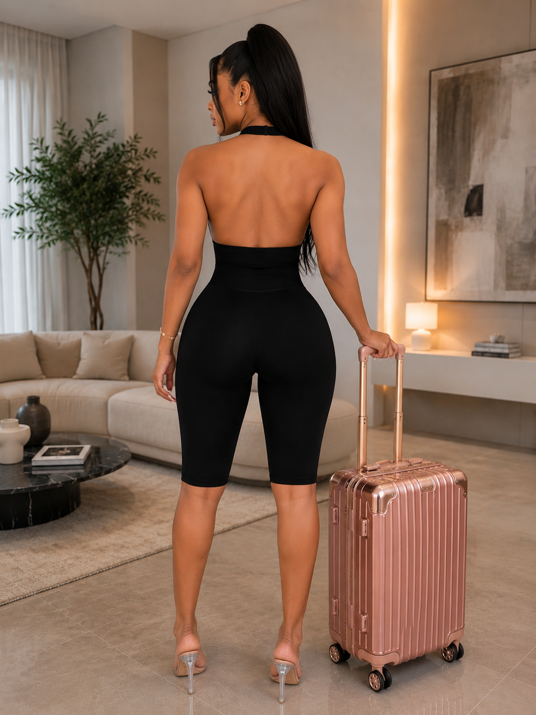Halter Neck Tummy Control Shapewear Romper