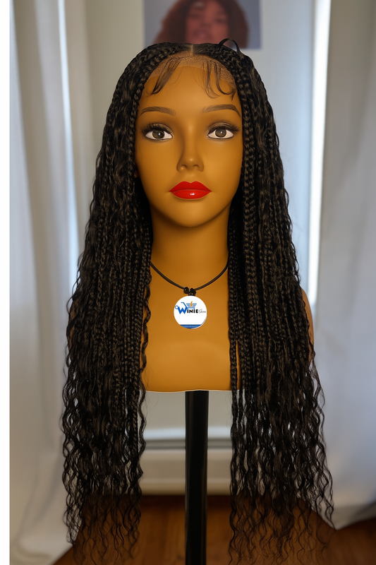 Luxury Boho Box Braided Wig 32 inches (Natural Black)