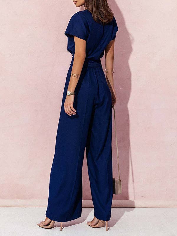 Chic Confidence V-Neck Wide-Leg Jumpsuit