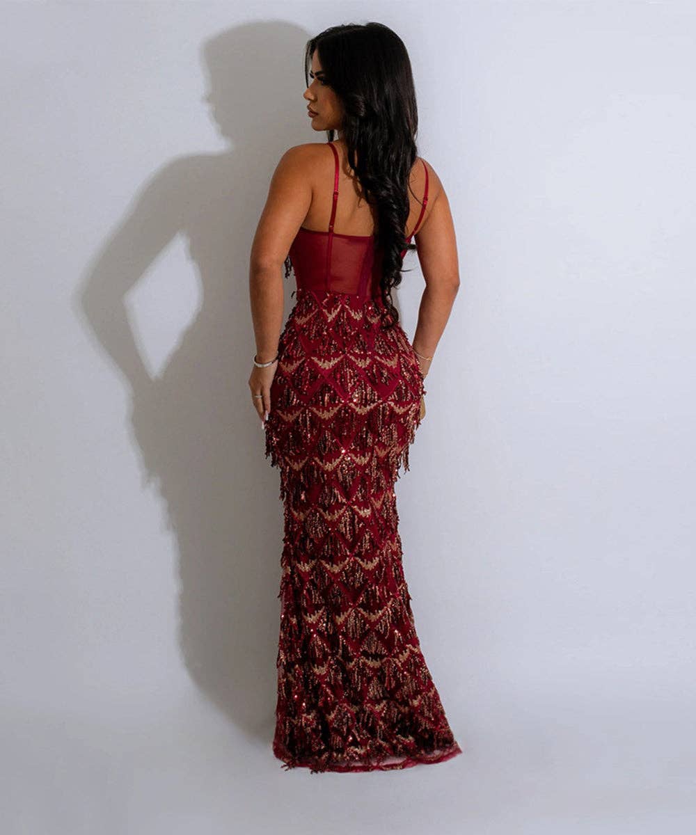 Rhinestone Halter Gown