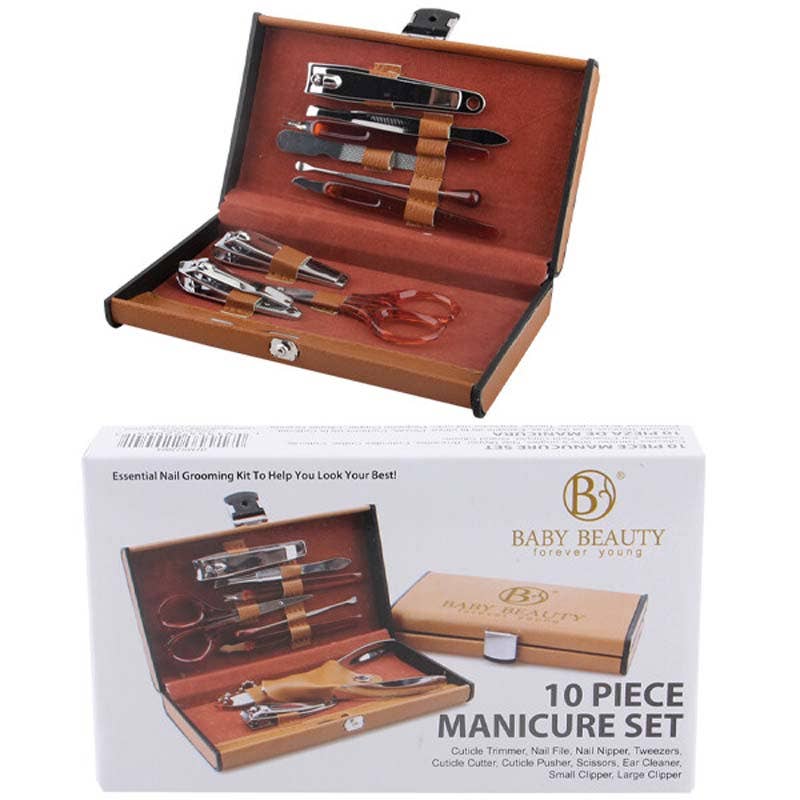 Professional Manicure & Pedicure Set – Nail Care Kit Set for Women/Men w/Leather Zipper Case | Holiday Gift! Travel Grooming Tools Bag